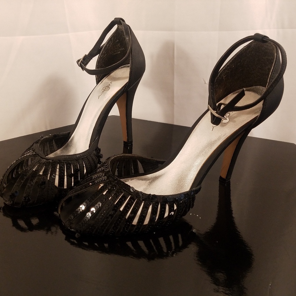 Black evening heels